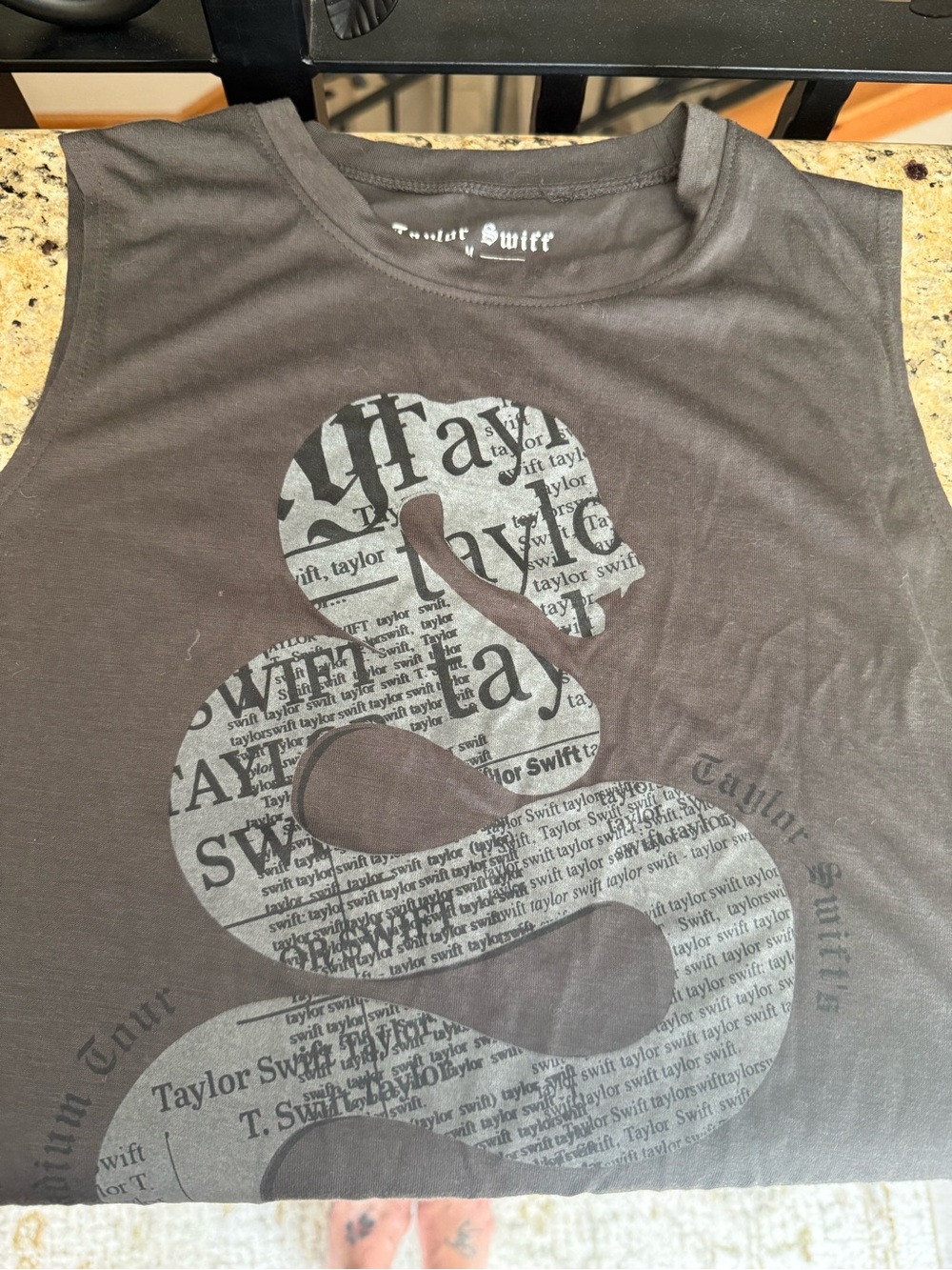 Black Graphic Sleeveless Reputation Tank-Taylor Swift
